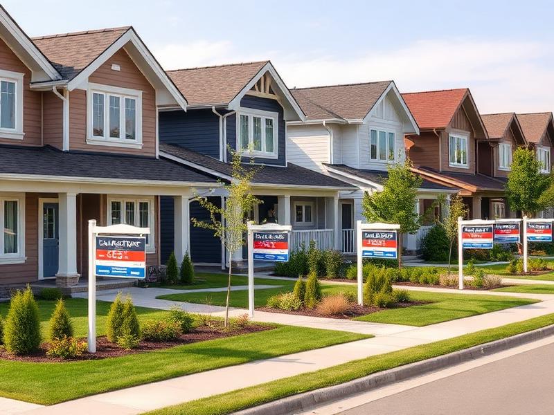 Modern Canadian suburban houses representing the housing market affected by mortgage stress test changes